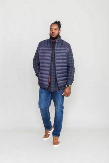 D555 WICKHAM 1 Puffer Gilet with Burgundy Lining Navy - Westen - Outdoor-Westen in großen Größen
