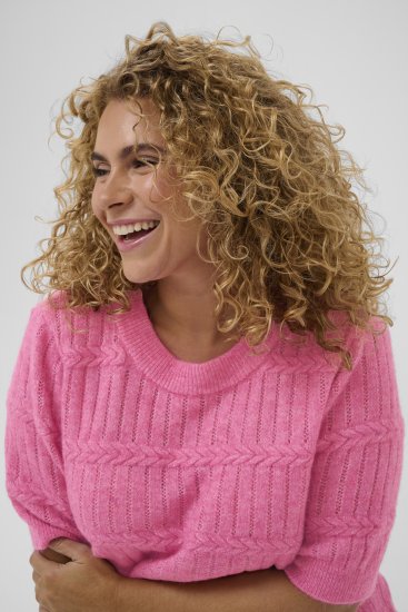 Kaffe Curve Minia Pullover Pink Power Melange - Strickpullover - 