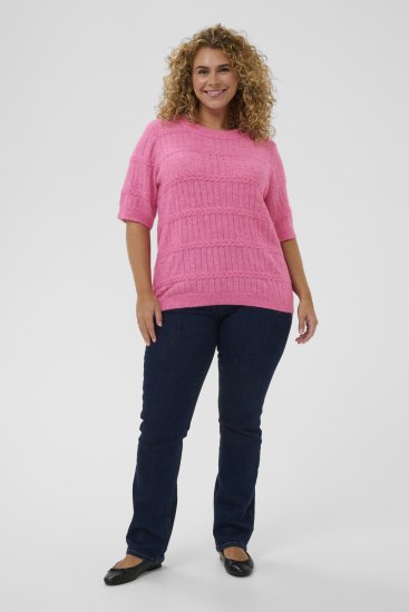 Kaffe Curve Minia Pullover Pink Power Melange - Strickpullover - 