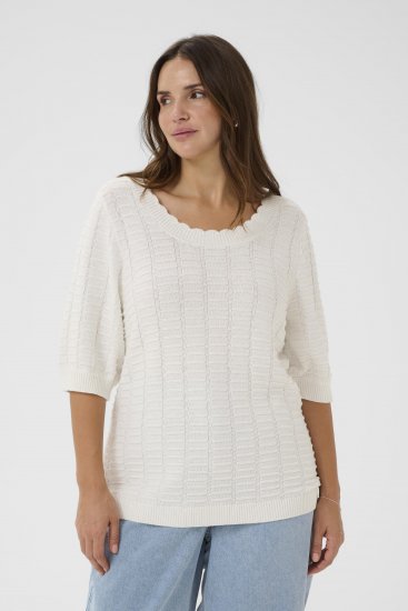 Kaffe Curve Lotia Pullover Chalk - Strickpullover - 