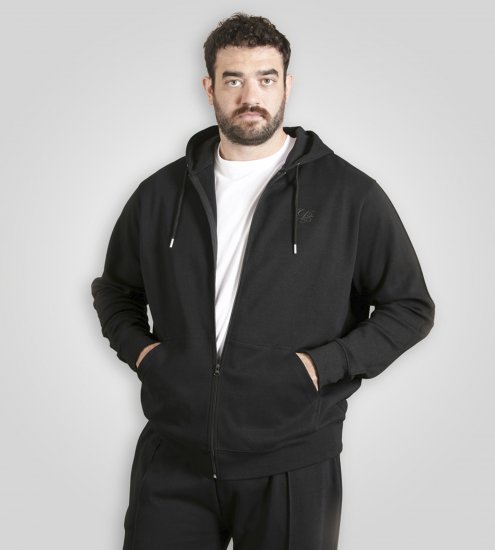Duke Kenilworth Pin Tuck Sleeves Zip Through Hoodie Dark Navy - Herren-sweater und -hoodies - Herren-Sweater und -Hoodies in großen Größen