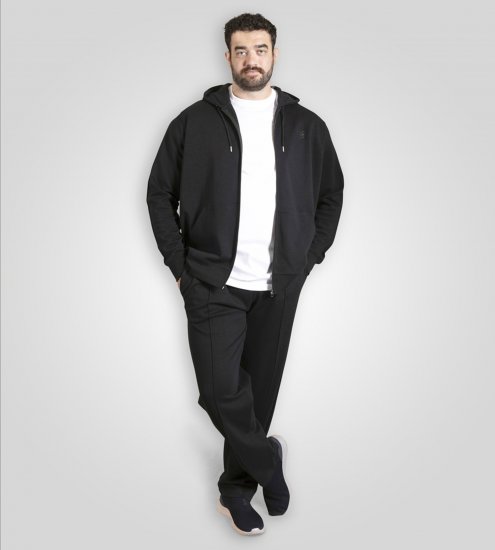 Duke Kenilworth Pin Tuck Sleeves Zip Through Hoodie Dark Navy - Herren-sweater und -hoodies - Herren-Sweater und -Hoodies in großen Größen