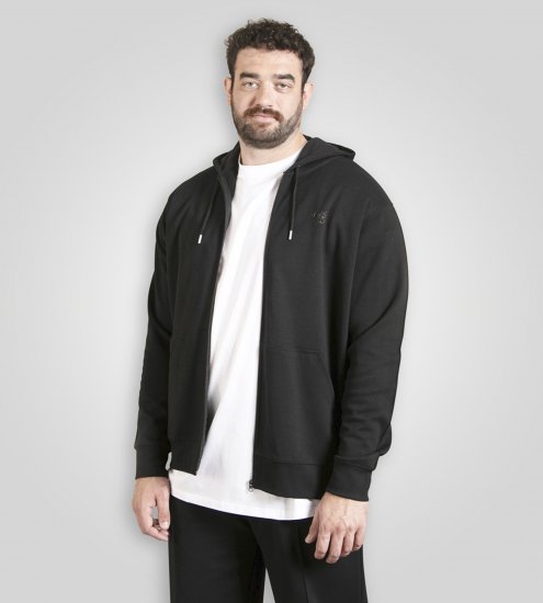 Duke Kenilworth Pin Tuck Sleeves Zip Through Hoodie Dark Navy - Herren-sweater und -hoodies - Herren-Sweater und -Hoodies in großen Größen