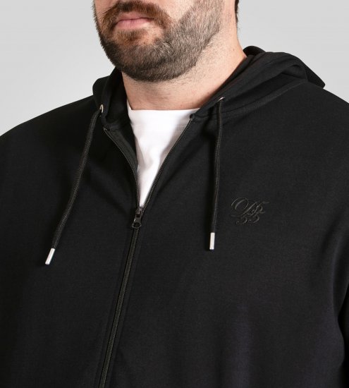 Duke Kenilworth Pin Tuck Sleeves Zip Through Hoodie Dark Navy - Herren-sweater und -hoodies - Herren-Sweater und -Hoodies in großen Größen