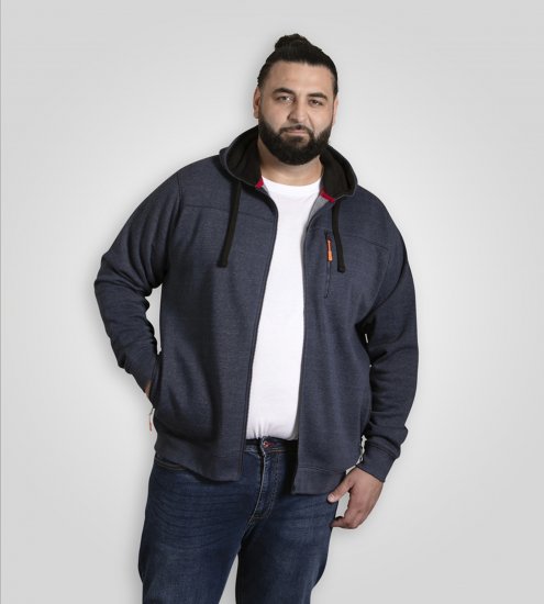 D555 Mansfield Hoodie with Zipper Navy - Herren-sweater und -hoodies - Herren-Sweater und -Hoodies in großen Größen