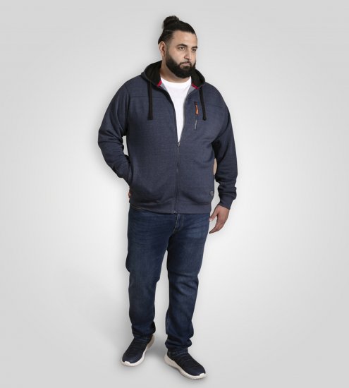 D555 Mansfield Hoodie with Zipper Navy - Herren-sweater und -hoodies - Herren-Sweater und -Hoodies in großen Größen