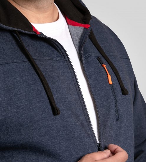 D555 Mansfield Hoodie with Zipper Navy - Herren-sweater und -hoodies - Herren-Sweater und -Hoodies in großen Größen