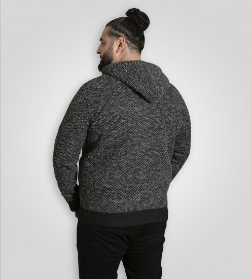 Duke Fareham Bonded Sherpa Lining Knitted Hoodie Grey - Herren-sweater und -hoodies - Herren-Sweater und -Hoodies in großen Größen