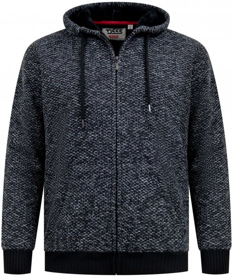 Duke Fareham Bonded Sherpa Lining Knitted Hoodie Grey - Herren-sweater und -hoodies - Herren-Sweater und -Hoodies in großen Größen