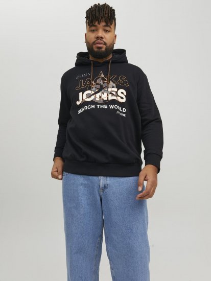 Jack & Jones Hunt Hoodie Black - Herren-sweater und -hoodies - Herren-Sweater und -Hoodies in großen Größen