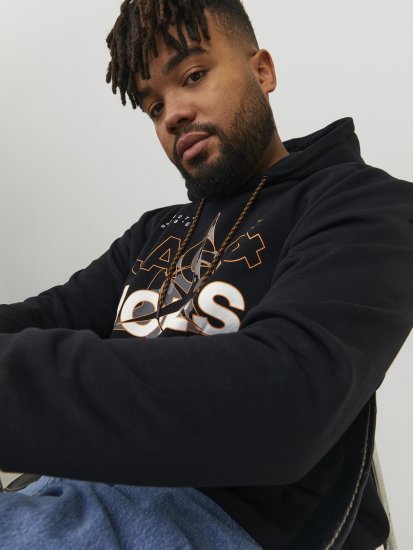 Jack & Jones Hunt Hoodie Black - Herren-sweater und -hoodies - Herren-Sweater und -Hoodies in großen Größen