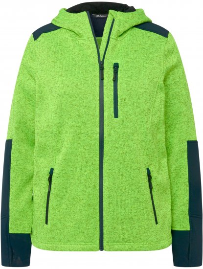 Ulla Popken Contrast Inserts Sweater Knit Hoodie Light Green - Hoodies & Sweatshirts - 
