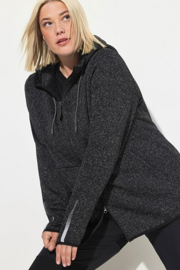 Ulla Popken Sweater Knit Fleece Hoodie Black - Hoodies & Sweatshirts - Kuschelige Sweatshirts, Hoodies & Strick