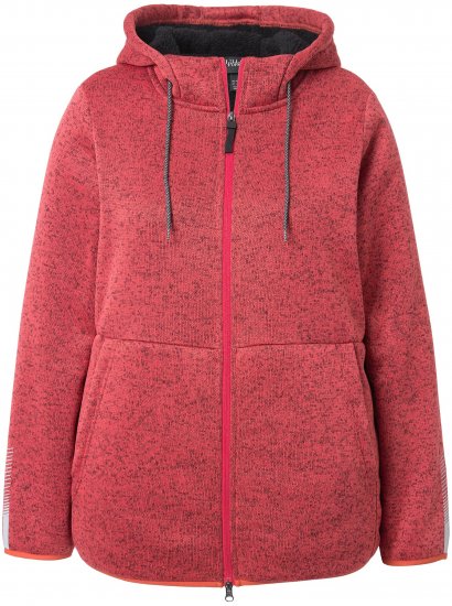 Ulla Popken Sweater Knit Fleece Hoodie Coral - Ulla Popken - 