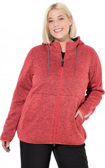Ulla Popken Sweater Knit Fleece Hoodie Coral - Ulla Popken - 