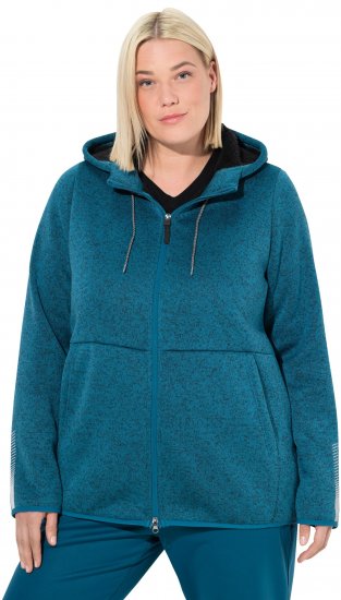 Ulla Popken Sweater Knit Fleece Hoodie Dark Petrol - Hoodies & Sweatshirts - 