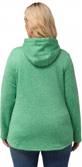Ulla Popken Melange Knit Fleece Lined Hoodie Spring Green - Hoodies & Sweatshirts - 