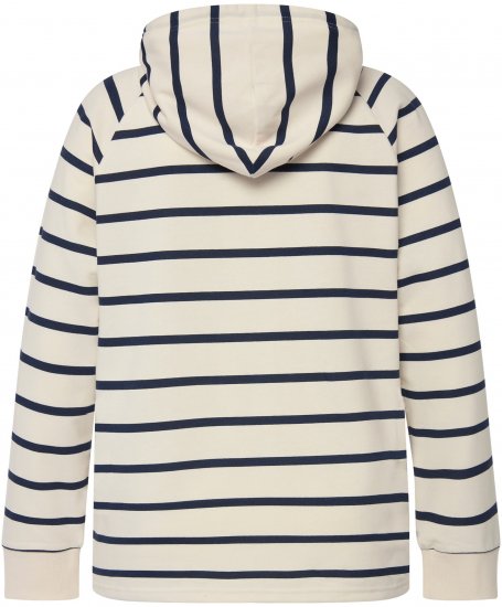 Ulla Popken Stripe Print Loungewear Hoodie Chalk - Hoodies & Sweatshirts - 
