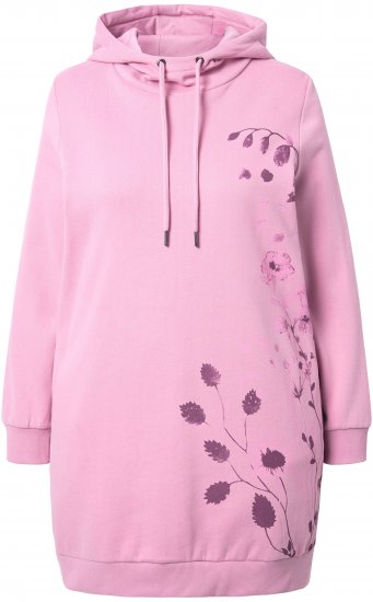 Ulla Popken Oversized Grass Graphic Hoodie Wildberry - Hoodies & Sweatshirts - 