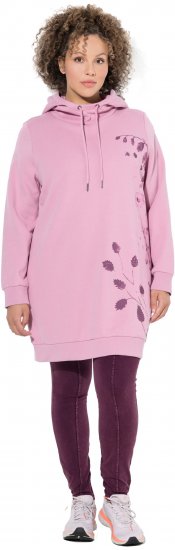 Ulla Popken Oversized Grass Graphic Hoodie Wildberry - Hoodies & Sweatshirts - 