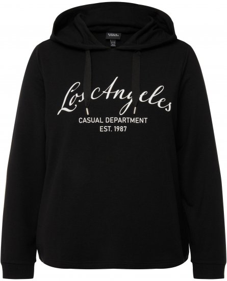Ulla Popken City Name Graphic Hoodie Black - Hoodies & Sweatshirts - 