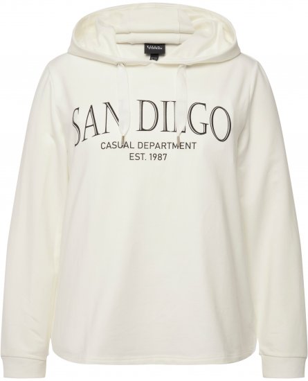 Ulla Popken City Name Graphic Hoodie Off-White - Hoodies & Sweatshirts - 