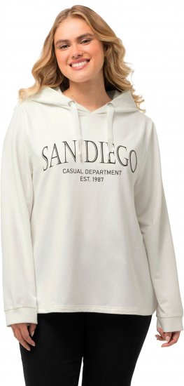 Ulla Popken City Name Graphic Hoodie Off-White - Hoodies & Sweatshirts - 
