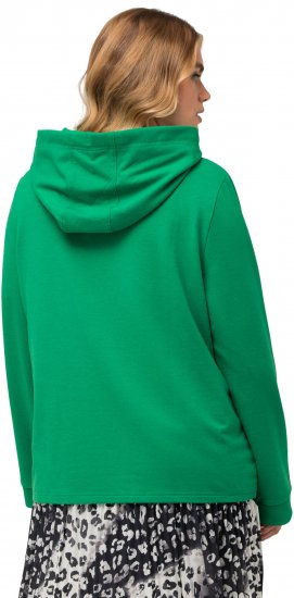 Ulla Popken City Name Graphic Hoodie Emerald Green - Hoodies & Sweatshirts - 