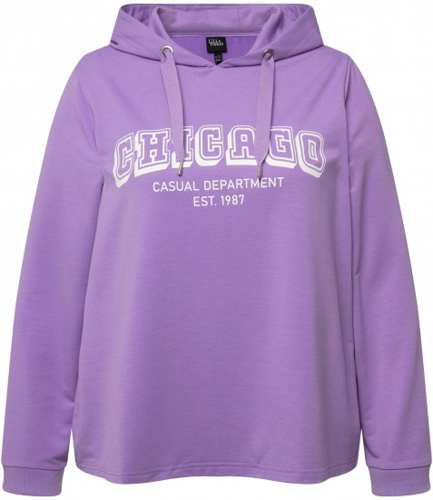 Ulla Popken City Name Graphic Hoodie Light Purple - Hoodies & Sweatshirts - 