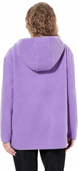 Ulla Popken Teddy Plush Long Sleeve Hoodie Pale Lilac - Hoodies & Sweatshirts - 