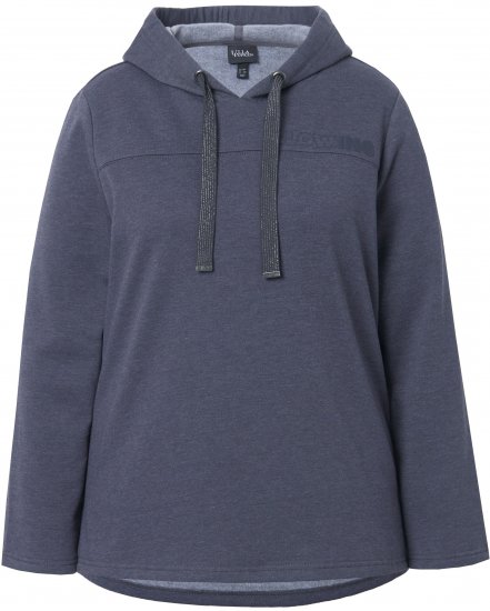 Ulla Popken Lettering GLOWING Hoodie Asphalt Grey - Bedruckte T-shirts für damen - 
