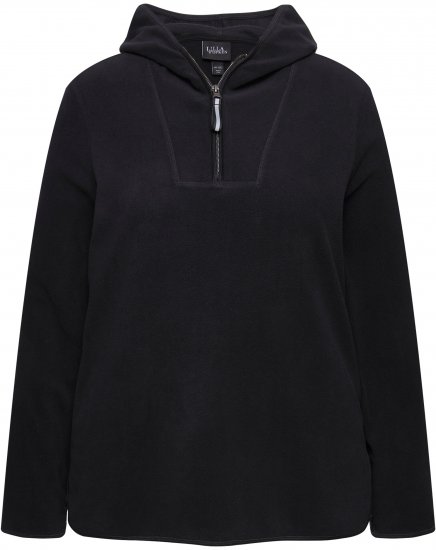 Ulla Popken Fleece Sweatshirt Hoodie Black - Hoodies & Sweatshirts - 