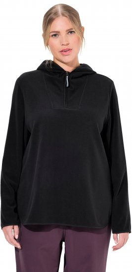Ulla Popken Fleece Sweatshirt Hoodie Black - Hoodies & Sweatshirts - 