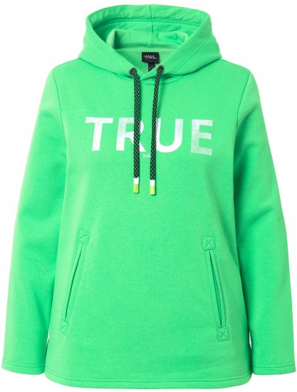 Ulla Popken TRUE Lettering Hoodie Mint Green - Hoodies & Sweatshirts - 