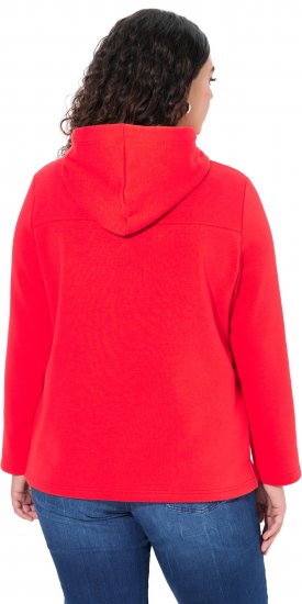 Ulla Popken TRUE Lettering Hoodie Neon Red - Hoodies & Sweatshirts - 