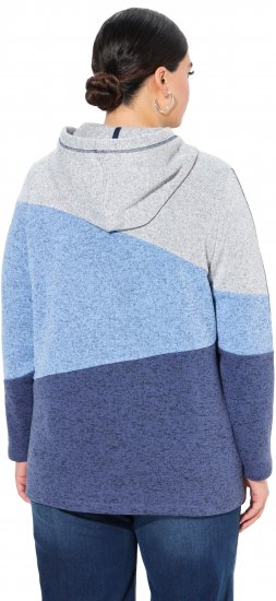 Ulla Popken Color Block Fleece-Lined Hoodie Atlantic Blue - Hoodies & Sweatshirts - Kuschelige Sweatshirts, Hoodies & Strick