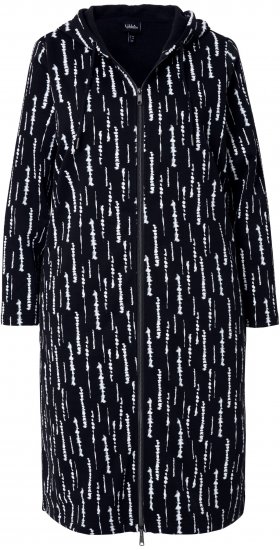 Ulla Popken Graphic Hooded Sweatshirt Dress Black - Hoodies & Sweatshirts - 