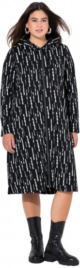 Ulla Popken Graphic Hooded Sweatshirt Dress Black - Hoodies & Sweatshirts - 