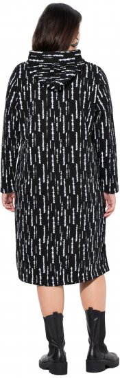 Ulla Popken Graphic Hooded Sweatshirt Dress Black - Hoodies & Sweatshirts - 