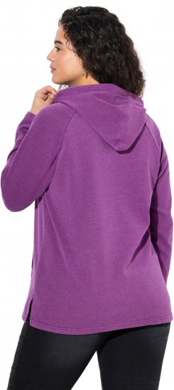 Ulla Popken Rhinestone Drawstring Moon Wash Hoodie Light Plum - Hoodies & Sweatshirts - 