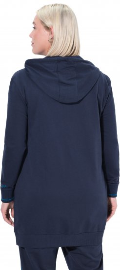 Ulla Popken Contrast Piping Zip-Up Hoodie Navy - Hoodies & Sweatshirts - 