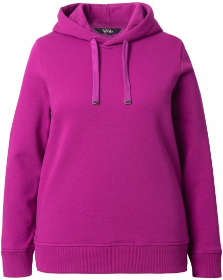 Ulla Popken Relaxed Fit Long Sleeve Hoodie Berry - Hoodies & Sweatshirts - 