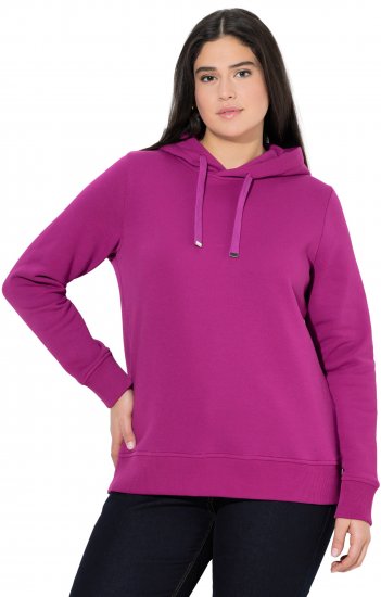 Ulla Popken Relaxed Fit Long Sleeve Hoodie Berry - Hoodies & Sweatshirts - 