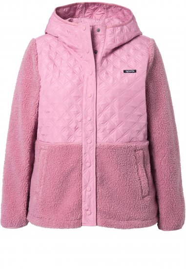 Ulla Popken Mixed Texture Hoodie Wildberry - Hoodies & Sweatshirts - 