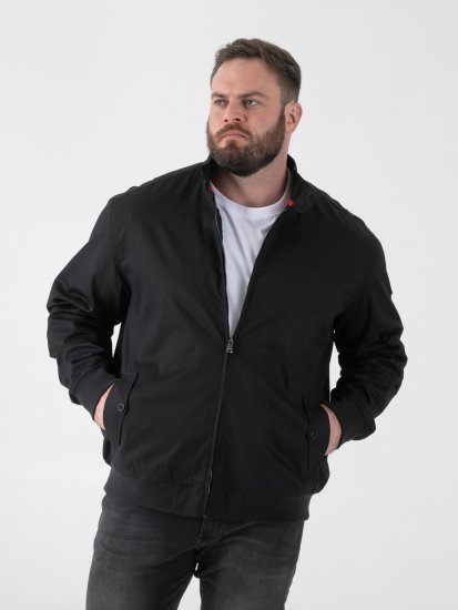 D555 Kent Elastic Rib Hem & Cuffs Harrington Jacket Black - Herren jacken - Herren Jacken in großen Größen