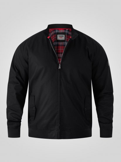 D555 Kent Elastic Rib Hem & Cuffs Harrington Jacket Black - Herren jacken - Herren Jacken in großen Größen