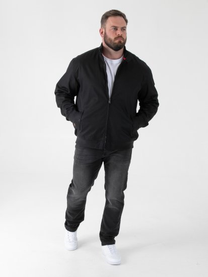 D555 Kent Elastic Rib Hem & Cuffs Harrington Jacket Black - Herren jacken - Herren Jacken in großen Größen