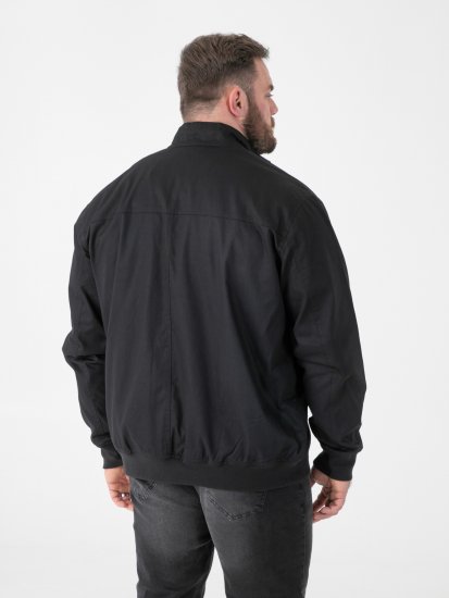 D555 Kent Elastic Rib Hem & Cuffs Harrington Jacket Black - Herren jacken - Herren Jacken in großen Größen