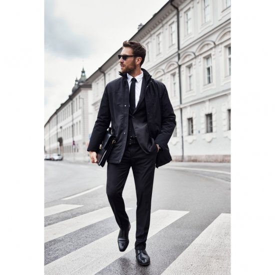 JP1880 Jacket Business Waterproof Windproof Black TALL - HERRENBEKLEIDUNG MT-6XLT - Langgrößen für Herren