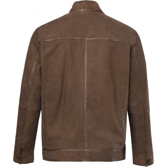 JP1880 Leather Jacket Lambskin Suede Brown - Herren jacken - Herren Jacken in großen Größen